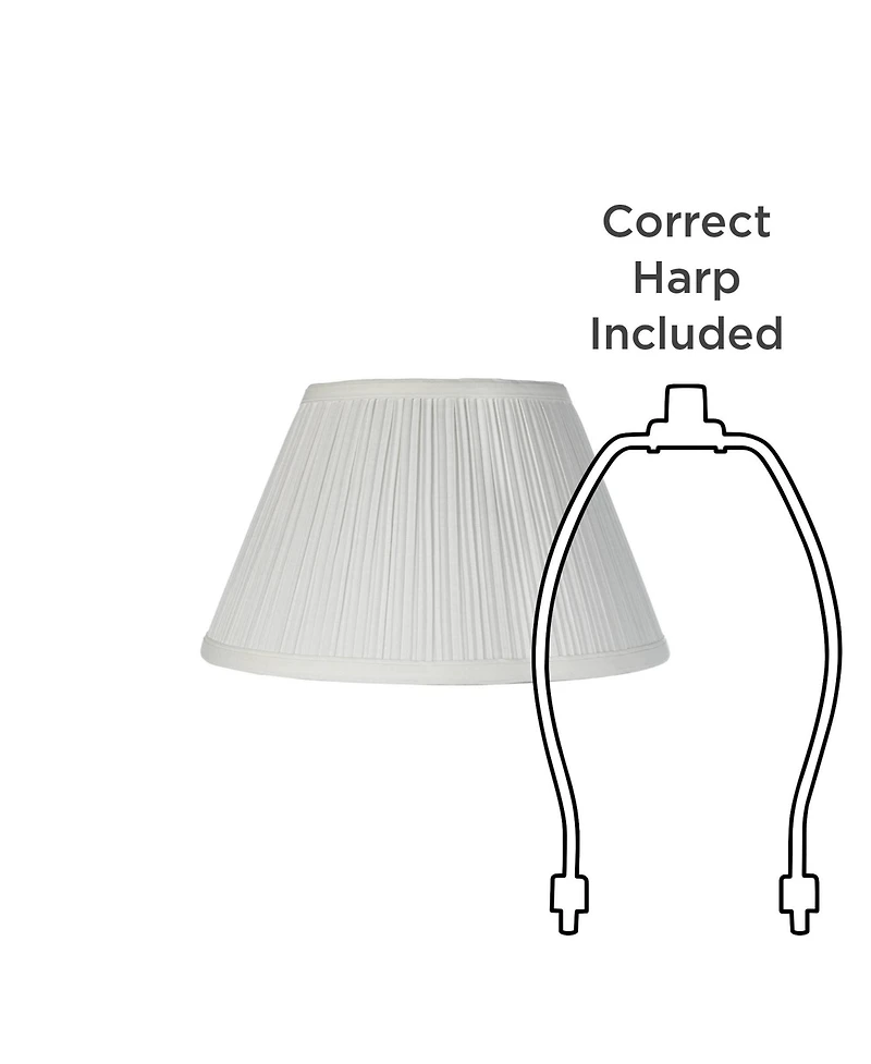 Springcrest Set of 2 Pleated Empire Lamp Shades Medium Spider Harp and Finial Fitting