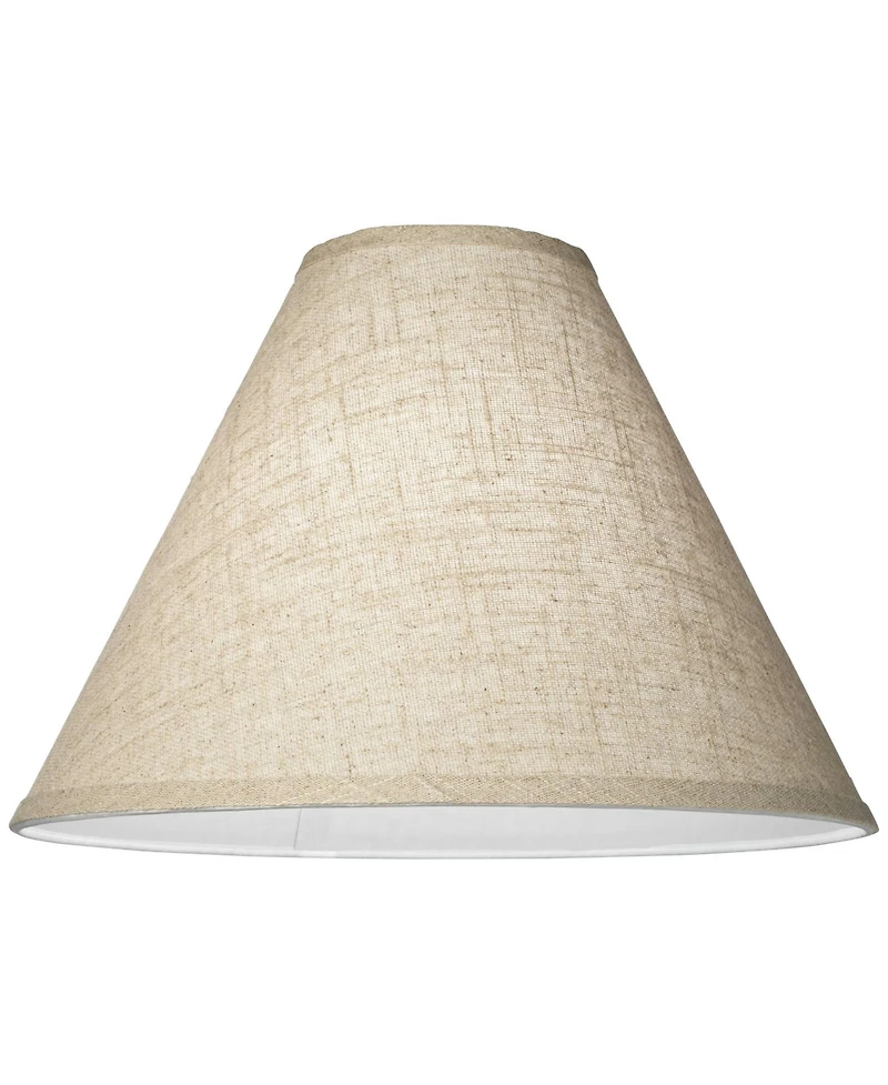 Springcrest Set of 2 Empire Lamp Shades Fine Burlap Medium 5" Top x 15" Bottom x 10.5" High Spider Replacement Harp Finial Fitting