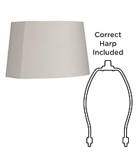 Springcrest Set of 2 Oval Lamp Shades Medium 12.5" Wide x 10" Deep at Top 15" Wide x11" Deep at Bottom 10" High Spider Harp Finial