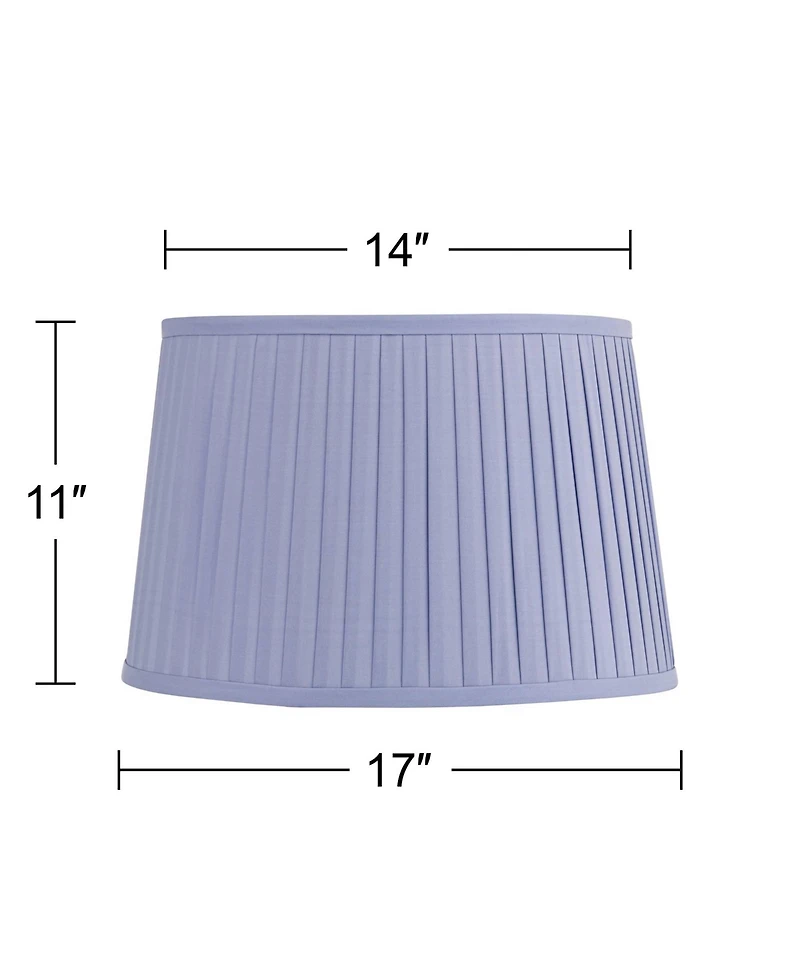 Springcrest Mapo 14" Top x 17" Bottom x 11" High x 11" Slant Lamp Shade Replacement Drum Softback Washer Harp Finial