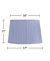 Springcrest Mapo 14" Top x 17" Bottom x 11" High x 11" Slant Lamp Shade Replacement Drum Softback Washer Harp Finial