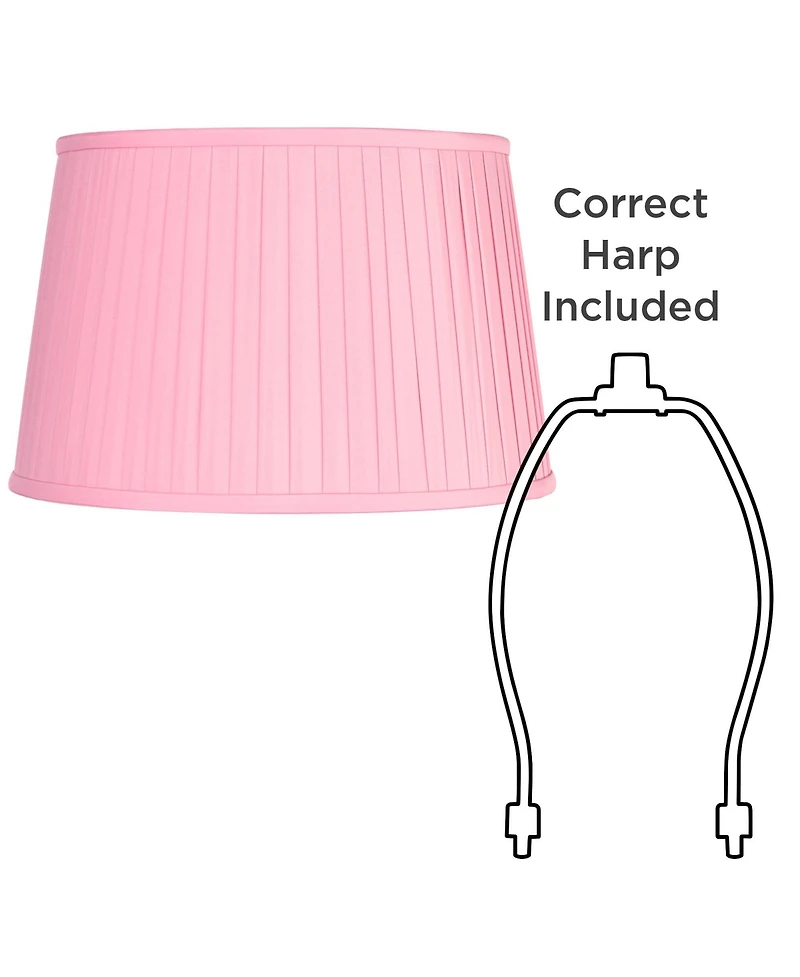Springcrest 14" Top x 17" Bottom x 11" High x 11" Slant Lamp Shade Replacement Large Bright Empire Pleated Spider Harp Finial