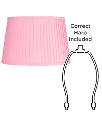 Springcrest 14" Top x 17" Bottom x 11" High x 11" Slant Lamp Shade Replacement Large Bright Empire Pleated Spider Harp Finial