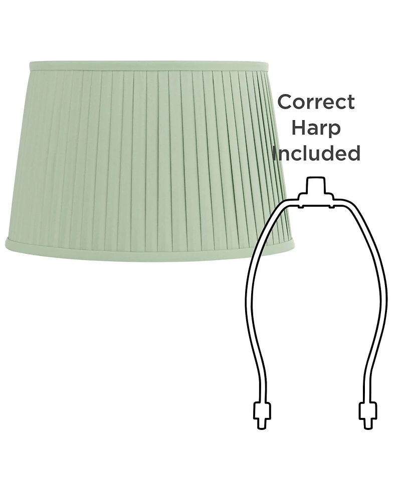 Springcrest Mapo 14" Top x 17" Bottom x 11" High Drum Pleated Washer Lamp Shade Replacement