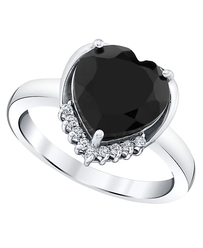 Macy's Onyx (2-3/4 ct. t.w.) and Diamond Accent Ring in Sterling Silver