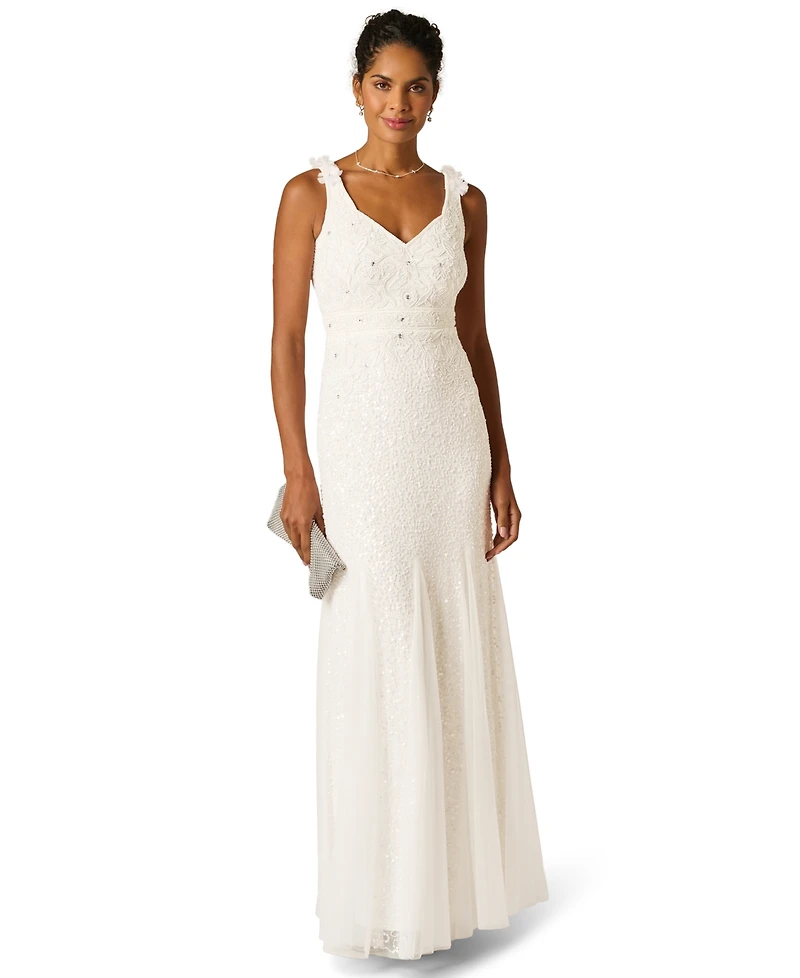 Adrianna Papell Women's Off The Shoulder Long Dress