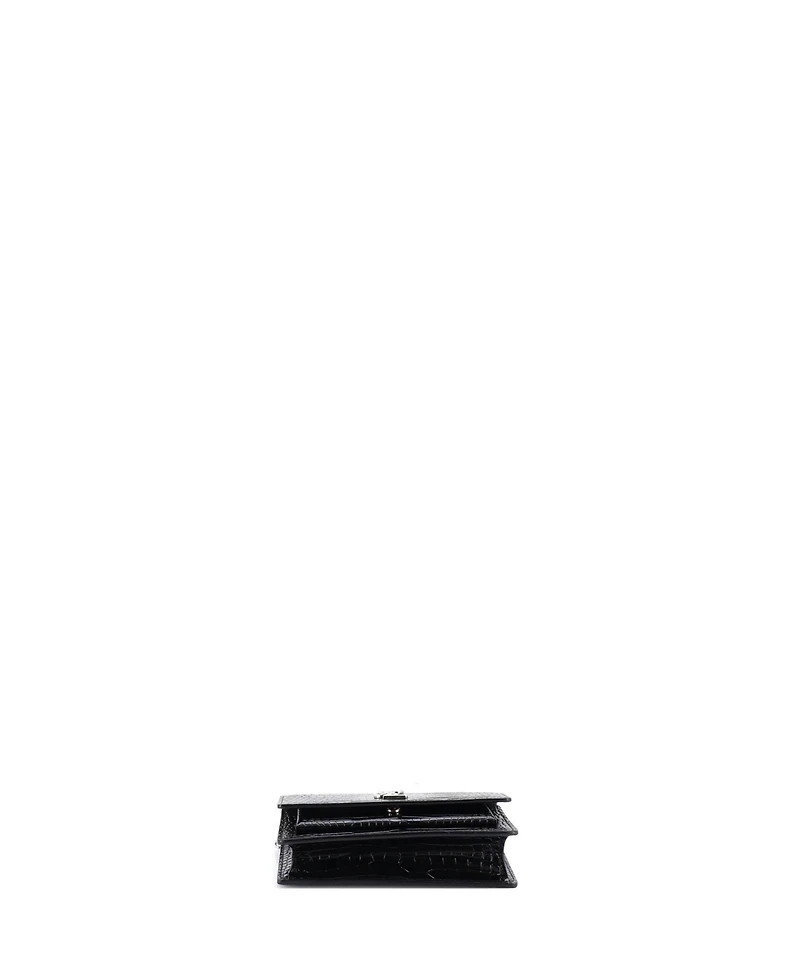 Pre-Owned Saint Laurent Sunset Top Handle Chain Wallet Embossed Leather