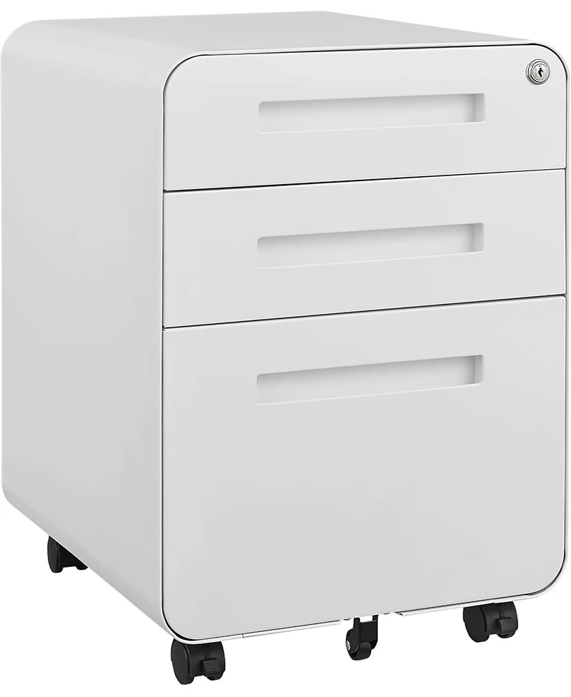 gaomon 3 Drawer File Cabinet with Lock, Under Desk Mobile Metal Filing Cabinet for Home Office