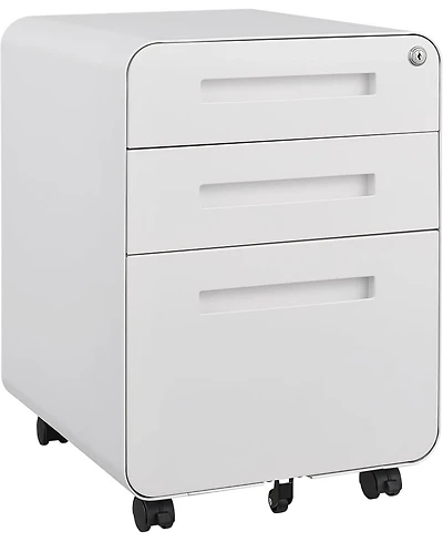 gaomon 3 Drawer File Cabinet with Lock, Under Desk Mobile Metal Filing Cabinet for Home Office