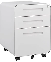 gaomon 3 Drawer File Cabinet with Lock, Under Desk Mobile Metal Filing Cabinet for Home Office