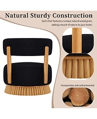 Rainsken Modern Farmhouse Accent Chair - Wooden Base Featuring Thatched Roof Rod Design, Cozy Upholstered Chair for Living Room or Bedroom