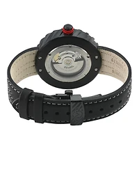 GV2 Men's Motorcycle Swiss Automatic Italian Leather Strap Watch