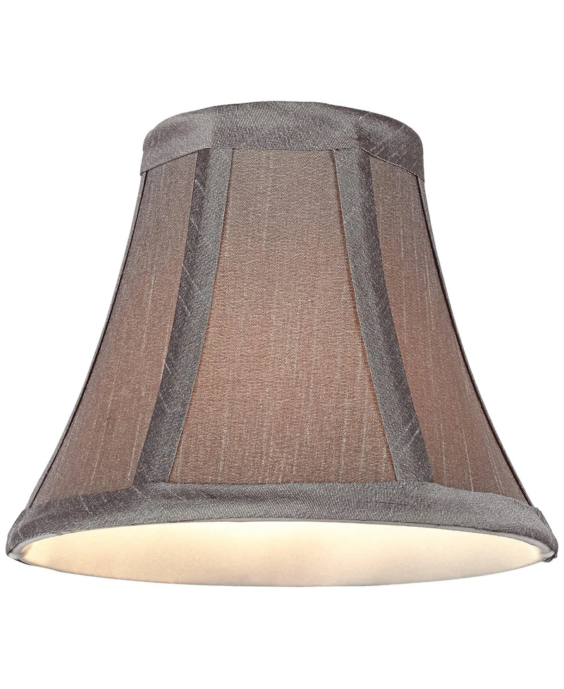 Springcrest Set of 8 Bell Chip Chandelier Lamp Shades Pewter Candelabra Clip-On Fitting
