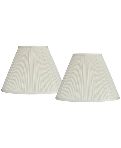 Springcrest Set of 2 Pleated Empire Lamp Shades Medium 7" Top x 16" Bottom x 11.25" High Spider with Harp and Finial Fitting
