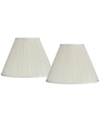 Springcrest Set of 2 Pleated Empire Lamp Shades Medium 7" Top x 16" Bottom x 11.25" High Spider with Harp and Finial Fitting