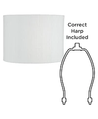 Springcrest Set of 2 Drum Lamp Shades Weave Medium 15" Top x 15" Bottom x 11" High Spider Replacement Harp Finial Fitting