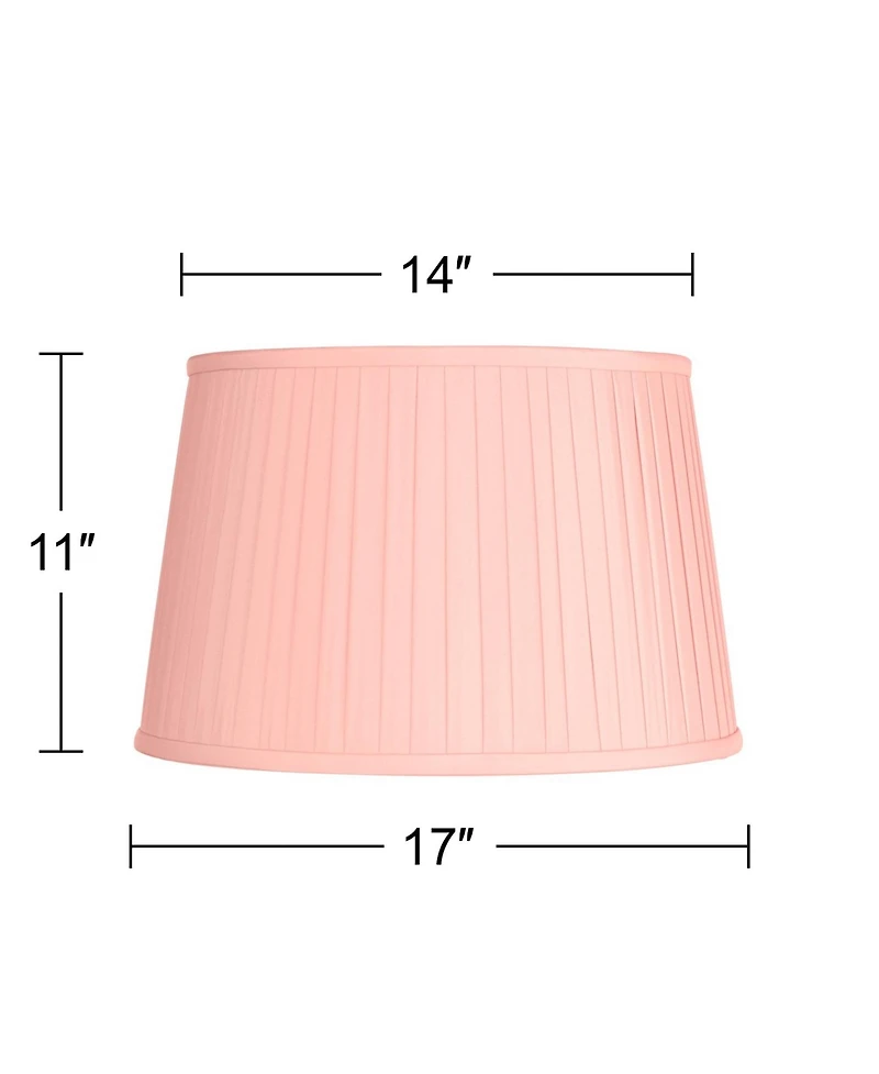 Springcrest 14" Top x 17" Bottom x 11" High x 11" Slant Lamp Shade Replacement Large Empire Pleated Spider Harp Finial