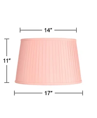 Springcrest 14" Top x 17" Bottom x 11" High x 11" Slant Lamp Shade Replacement Large Empire Pleated Spider Harp Finial