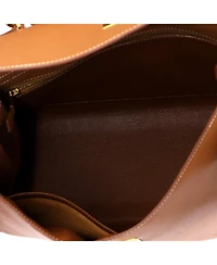Pre-Owned HERMES Kelly 32 Handbag Brown Courchevel with Gold Hardware