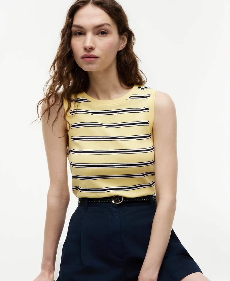 Tommy Hilfiger Women's Multi-Stripe Crewneck Cotton Tank Top