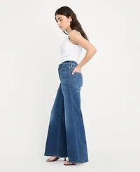 Good American Women's High Rise Palazzo Jeans