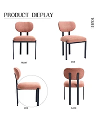 Boyel Living Modern Dining Room Chairs Set of 2 Mid Century Upholstered Boucle Kitchen Metal Legs