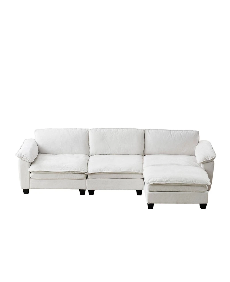 Rainsken L-Shaped Sectional Sofa with Ottoman