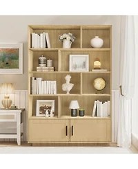gaomon Tall Industrial Bookshelf with Open Display Shelves