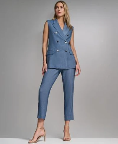 Calvin Klein Petite Collared Front Button Vest High Waisted Modern Fit Pants