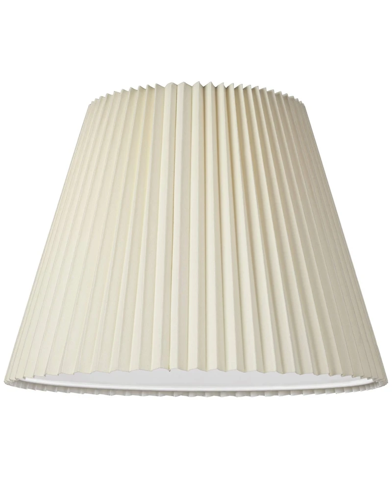 Springcrest Set of 2 Knife Pleat Empire Lamp Shades Large 11" Top x 19" Bottom x 14.25" High Spider Harp and Finial Fitting
