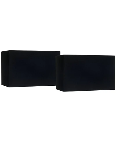 Springcrest Set of 2 Rectangular Lamp Shades Medium 16" Wide x 8" Deep x 10" High Spider Replacement Harp and Finial Fitting