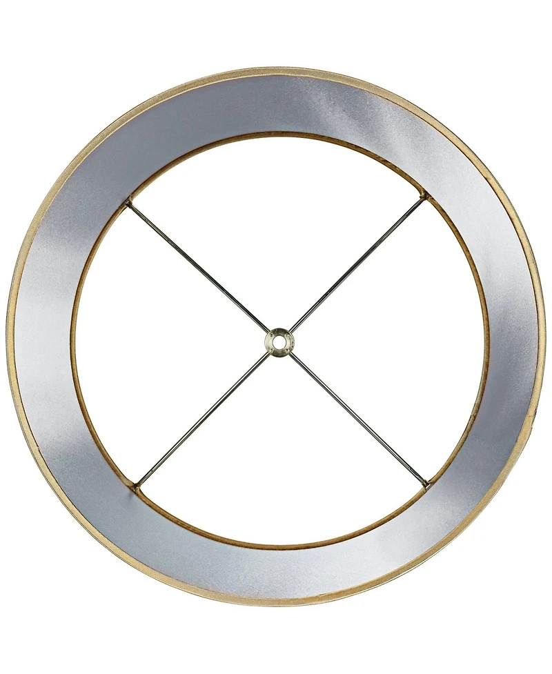 Springcrest Set of 2 Drum Lamp Shades Satin Medium 14" Top x 16" Bottom x 11" High Spider Replacement Harp and Finial Fitting