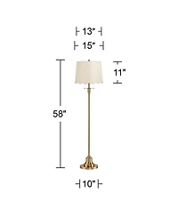 360 Lighting Dyna Antique Brass Floor Lamp with Scallop Shade