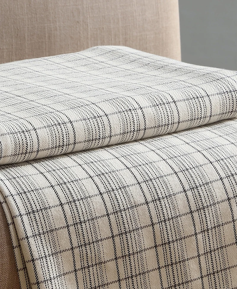 Calvin Klein Dot Dash Plaid Yarn Dyed Cotton Blanket