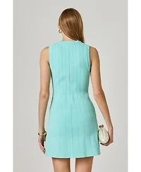 Women's Shank Button Knit Mini Dress