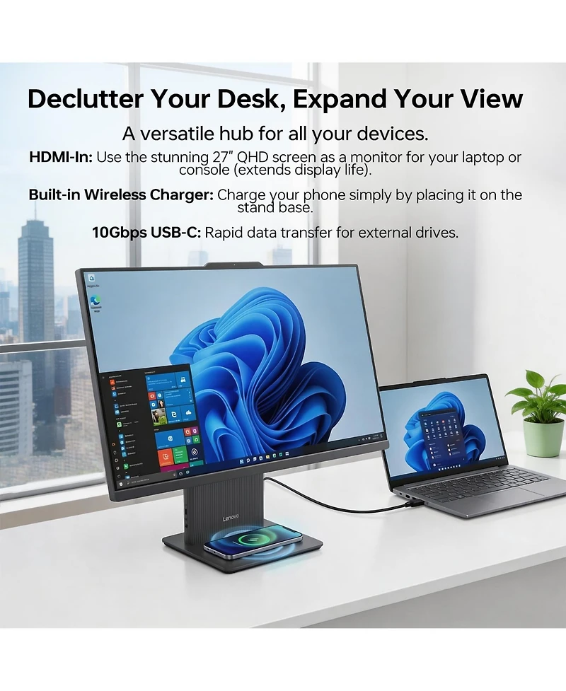 Lenovo IdeaCentre I 27" All-in-One Intel Core i5 16GB Ram Intel Uhd Graphics 512GB Ssd Storage Windows 11 Home 100Hz