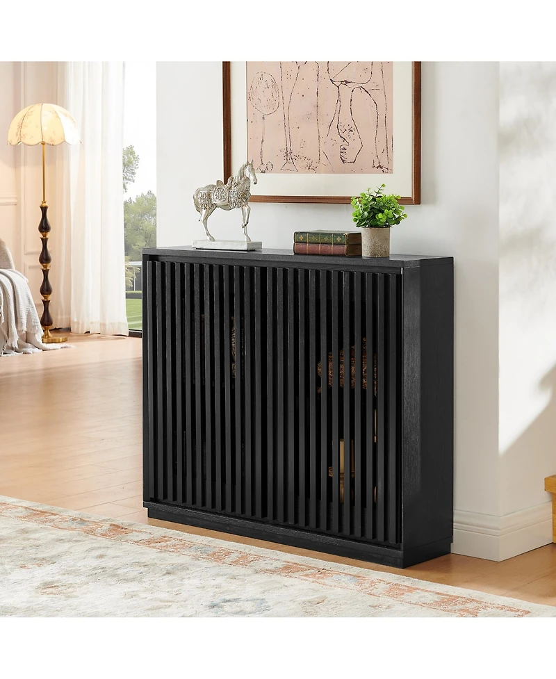 Clihome Modern Sideboard Cabinet with 2 Outlet Holes, Buffet Cabinet with Storage, Storage Cabinet