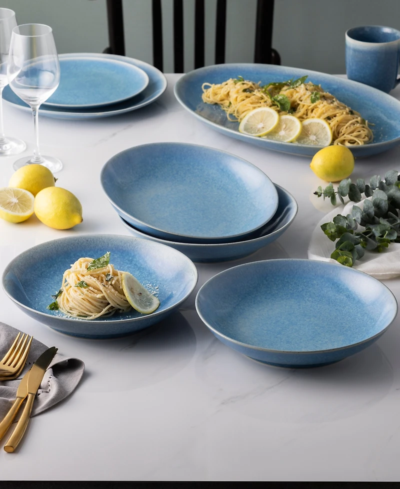 Noritake Colorwave Kiln Azure Coupe Pasta Bowls, Set of 4