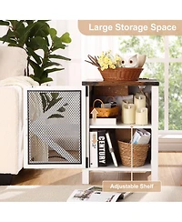 gaomon 18" 2-Drawer Farmhouse Nightstand with Charging Station