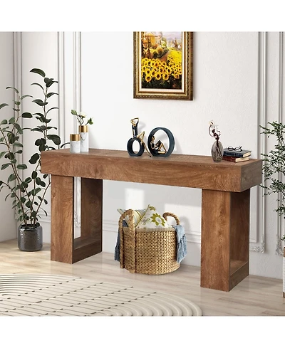 gaomon 63" Wooden Rectangular Console Sofa Table, for Entryway, Living Room, Hallway and Foyer