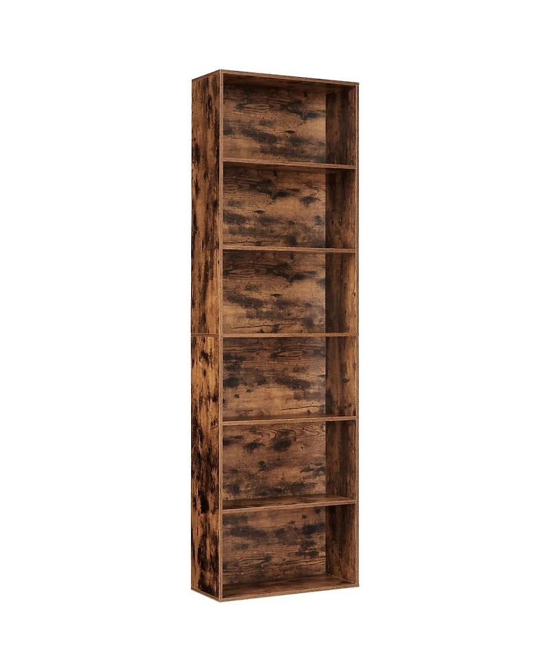 gaomon 71.4" Tall Rustic 6-Tier Industrial Bookcase, 250Lb Capacity for Home Office and Library