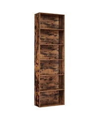 gaomon 71.4" Tall Rustic 6-Tier Industrial Bookcase, 250Lb Capacity for Home Office and Library