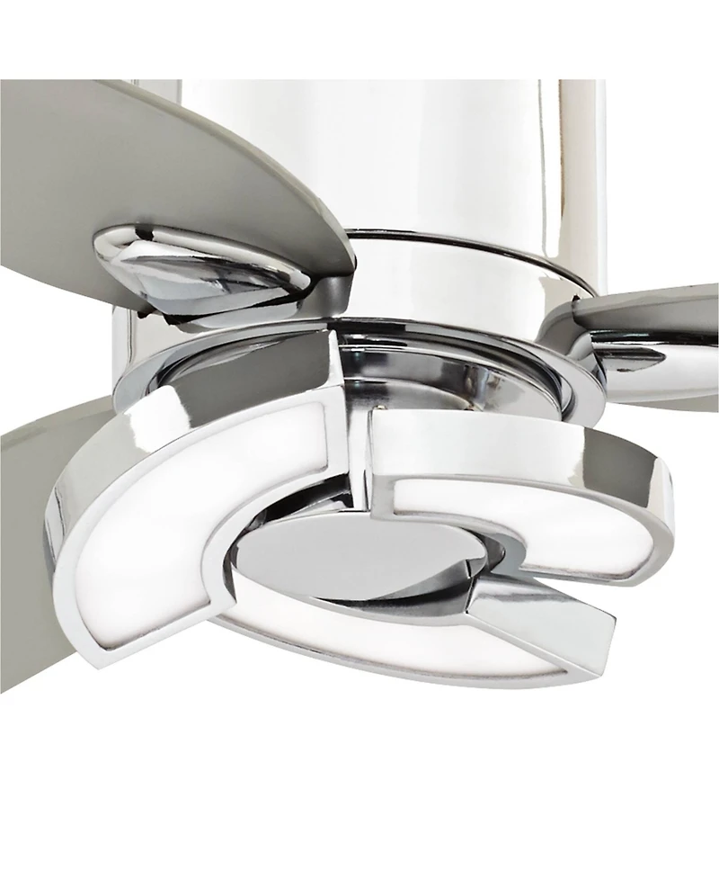 Possini Euro Design 56" Possini Vengeance Chrome Led Ceiling Fan with 12" Downrod