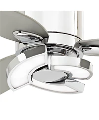 Possini Euro Design 56" Possini Vengeance Chrome Led Ceiling Fan with 12" Downrod
