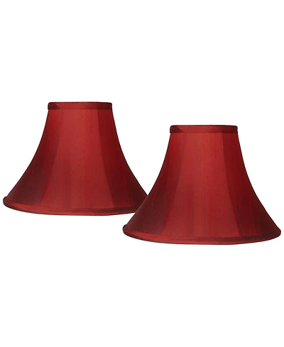 Springcrest Collection Set of 2 Bell Lamp Shades Small 5" Top x 12" Bottom x 9" Slant x 8.5" High Spider Replacement Harp and Finial Fitting