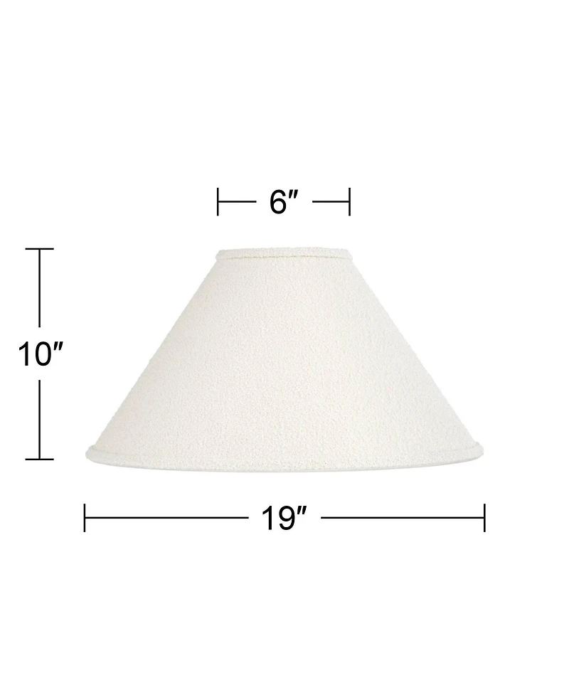 Springcrest 6" Top x 19" Bottom x 10" High x 10" Slant Lamp Shade Replacement Tapered Boucle Woven Fabric Spider Harp Finial