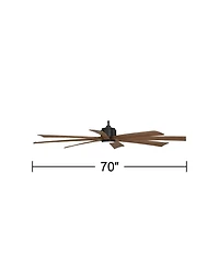 Possini Euro Design 70" Defender Indoor Outdoor Ceiling Fan 8 Blade Led Light Remote Control