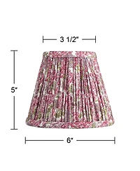 Springcrest Nelle 3 1/2" Top x 6" Bottom x 5" High x 5" Slant Print Lamp Shade Replacement Set of 6 Pleated Clip On Candelabra