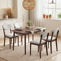 Homcom Dining Table Set for 4, Mid-Century Modern Kitchen and Chairs