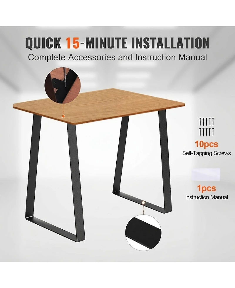 Gouun Trapezoid Steel Table Legs Set of 2, 400 lbs Capacity